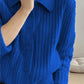 Long Sleeve Turn Down Collar Knitted Cardigan Sweater