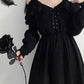 Long Sleeve Off Shoulder Black Gothic Dress