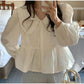 Long Sleeve Doll Collar Lace Up Blouse Shirts