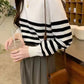 Long Sleeve Retro Striped Slim Sweater