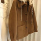 Hooded Stitching Woolen Coat