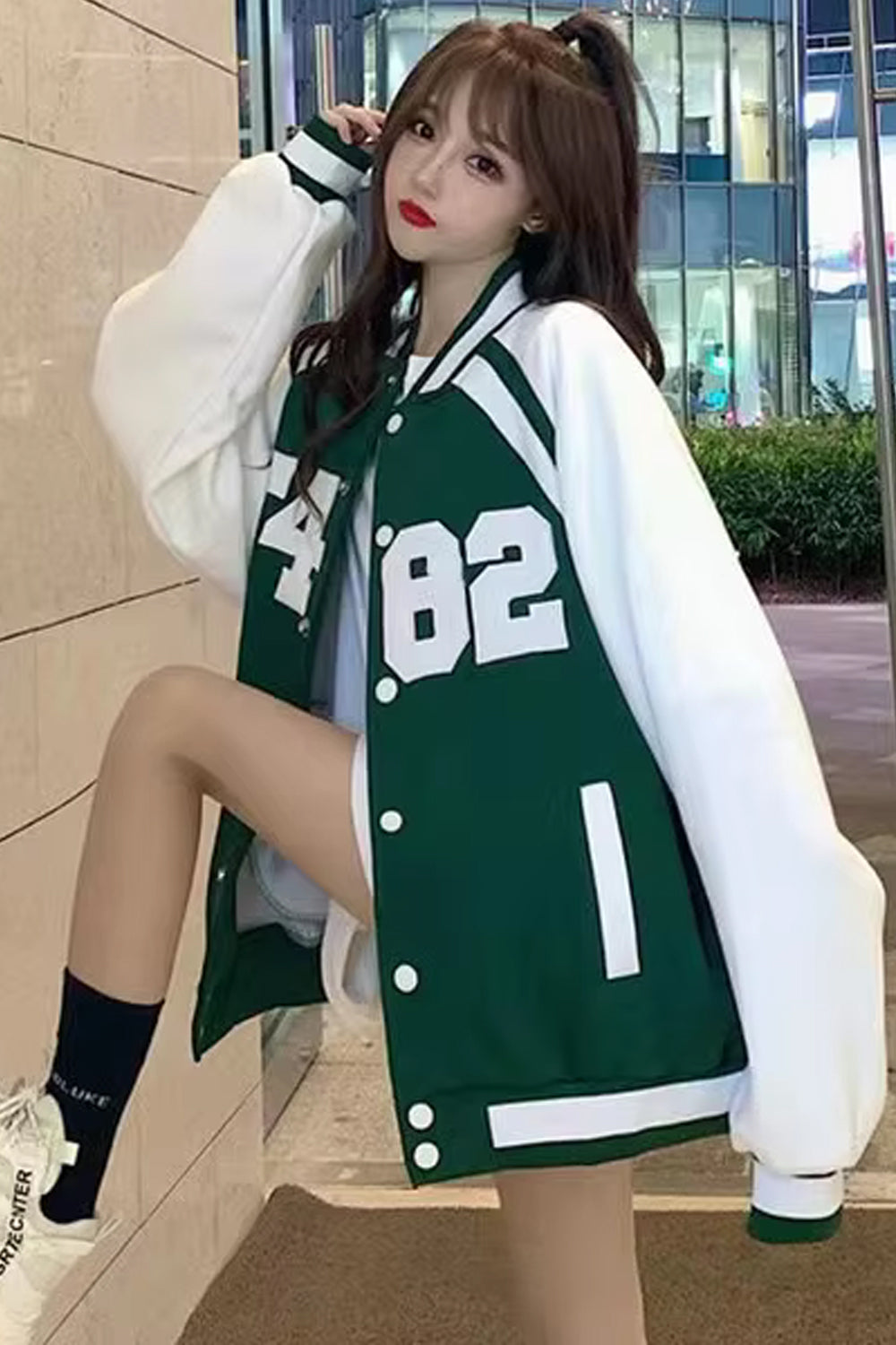 Retro Number Embroidered Baseball Jacket