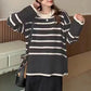 O-Neck Retro Striped Knitted Sweater