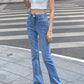 High Waist Long Skinny Flare Jeans Pants