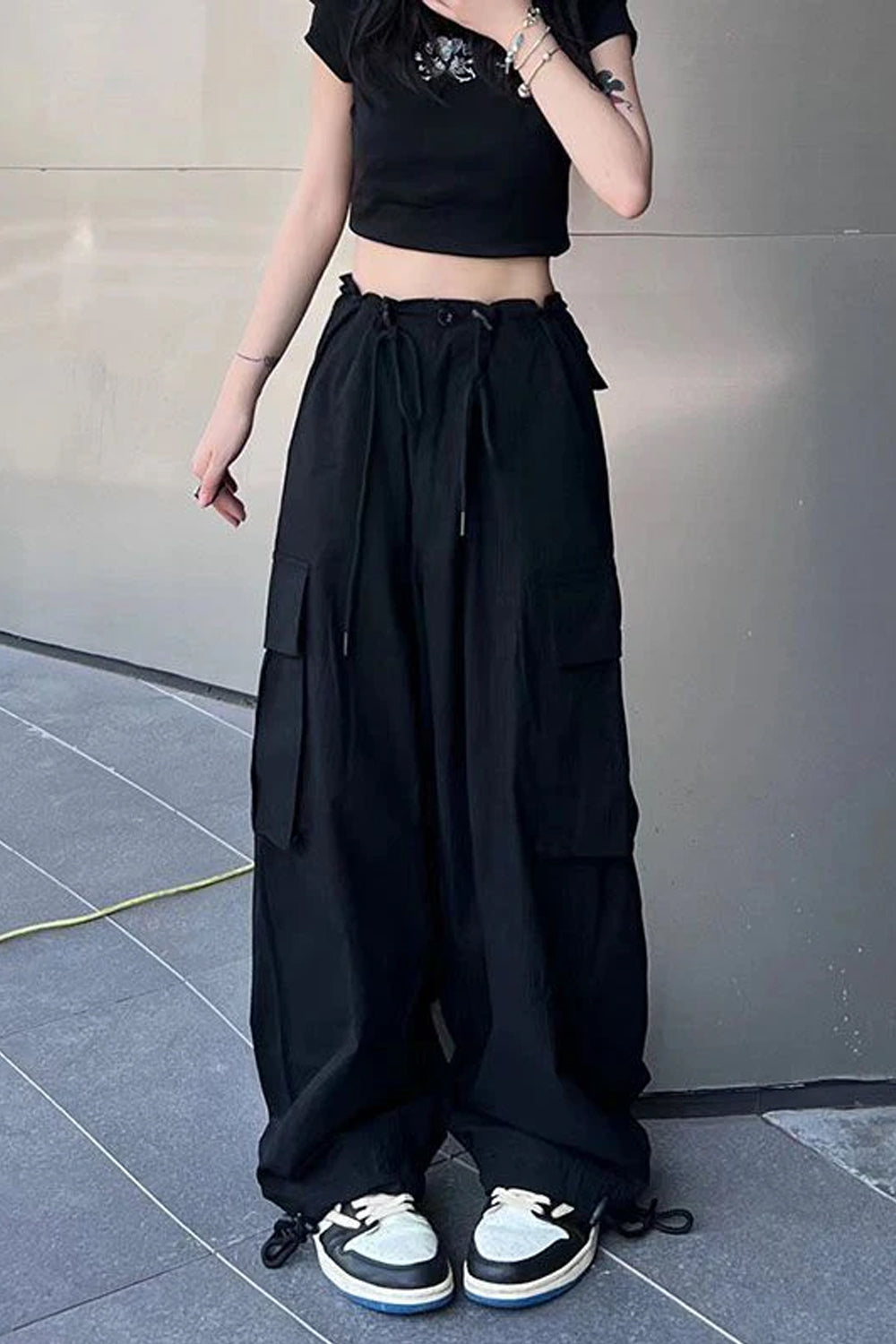 High Waist Loose Cargo Pockets Jogger Pants