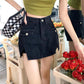 High Waist Denim Skirts With Shorts