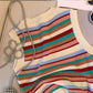 Colors Striped Sleeveless Knitted Vest Sweater