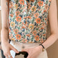 Sleeveless Floral Pattern Blouse Shirt