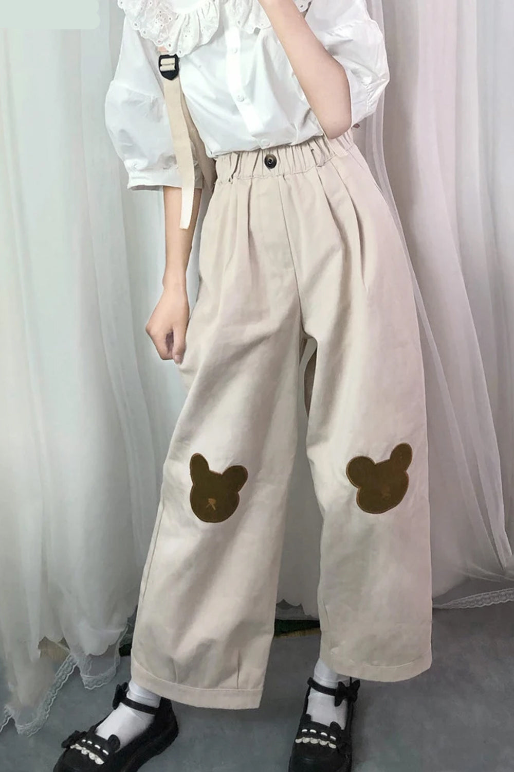 Loose Cute Cartoon Bear Ankle Pants