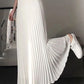 High Waist Solid Colors Long Pleated Skirts