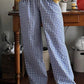 Elastic Waist Casual Plaid Pants