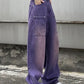 High Waist Retro Purple Long Jeans Pants