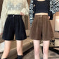 Vintage Stylish Simple Corduroy Shorts