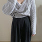 Long Sleeve V-Neck Irregular Button Knitted Cardigan Sweater