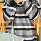 Loose O-Neck Retro Striped Knitted Sweater