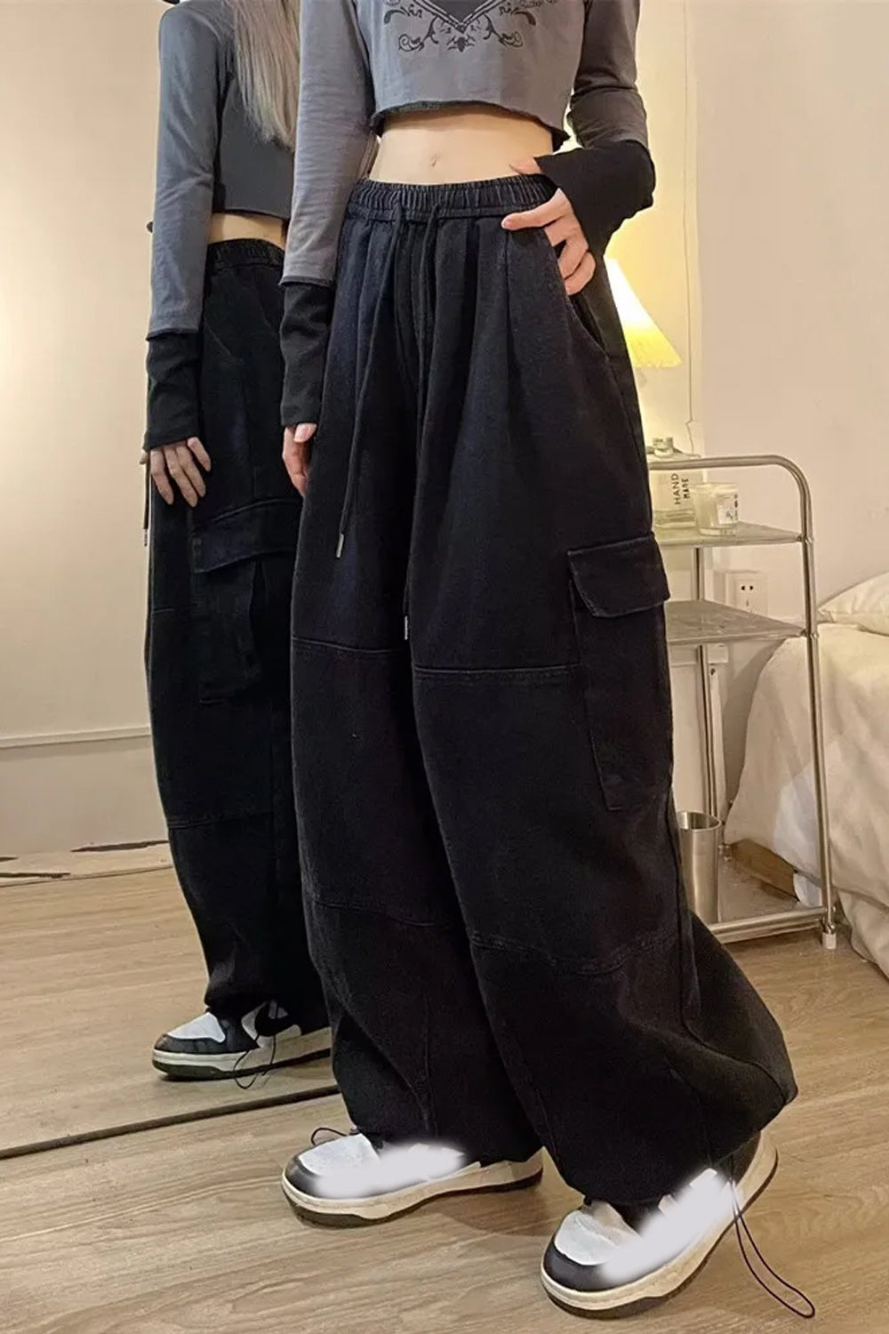 Loose Wide Leg Cargo Pockets Sweatpants