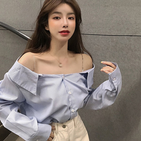 Long Sleeve Sexy Off Shoulder Blouse Shirt