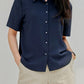 Short Sleeve Lapel Neck Office Blouse Shirts