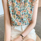 Sleeveless Floral Pattern Blouse Shirt