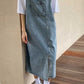 Loose Sleeveless Strap Denim Dress