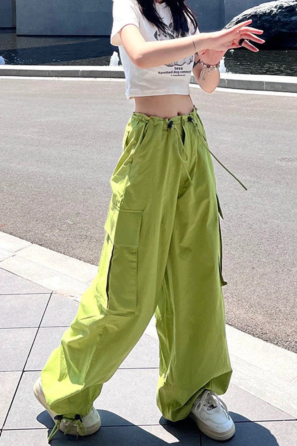 High Waist Loose Cargo Pockets Jogger Pants