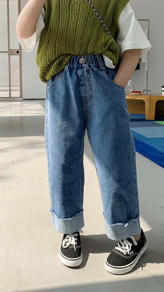 Loose Denim Kids Long Pants