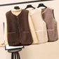 Retro Sleeveless Thick Fleece Warm Vest Sweater