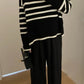 O-Neck Retro Striped Knitted Sweater