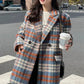 Vintage Mid Length Plaid Coat Jacket