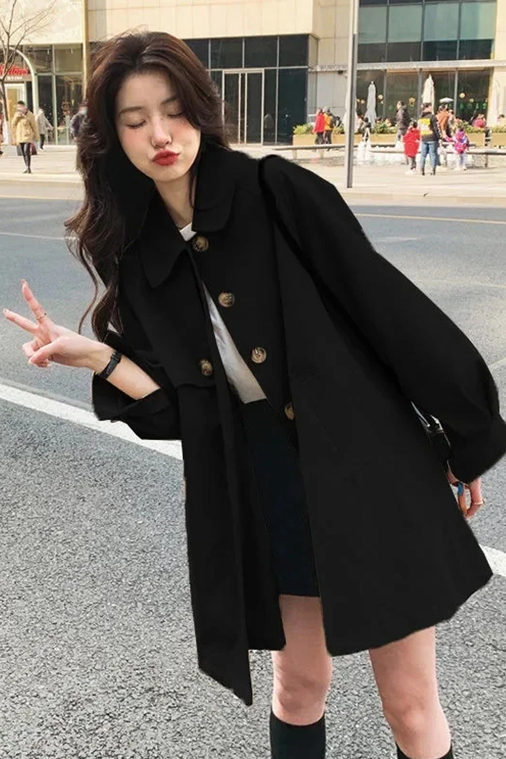 Long Sleeve Classic Trench Coat Jacket