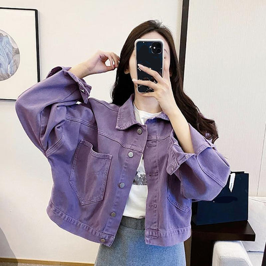 Cute Colors Casual Denim Jacket