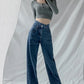 Cross Waist Wide Leg Long Jeans Pants