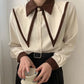 Long Sleeve Vintage Turn Down Collar Office Blouse Shirts