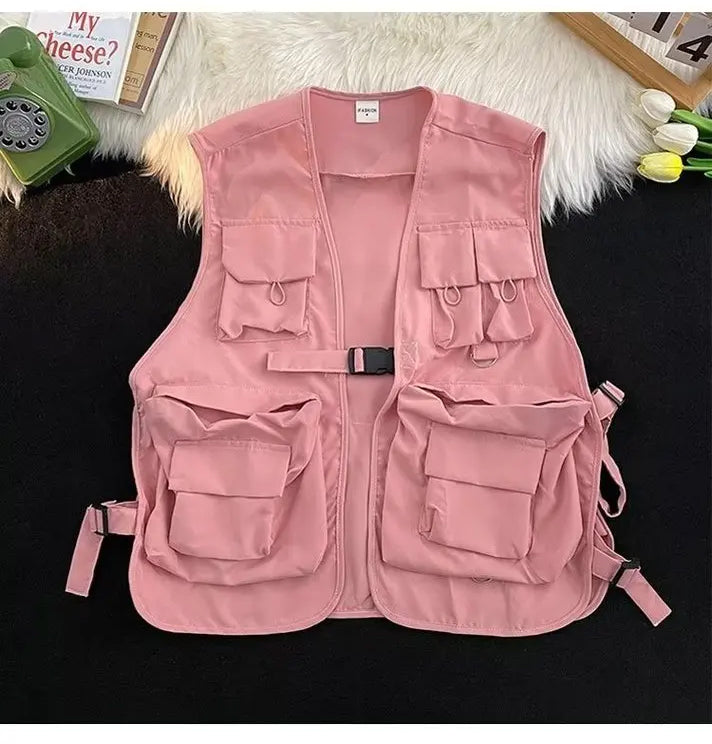 Cute Multi Pockets Vest Jacket