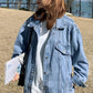 Loose Basic Blue Denim Jeans Jacket