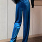 High Waist Long Office Velvet Pants