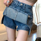 High Waist Denim Skirts With Shorts