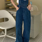 Vintage Loose Wide Leg Blue Denim Jumpsuits