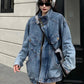 Loose High Neck Casual Denim Jeans Jacket