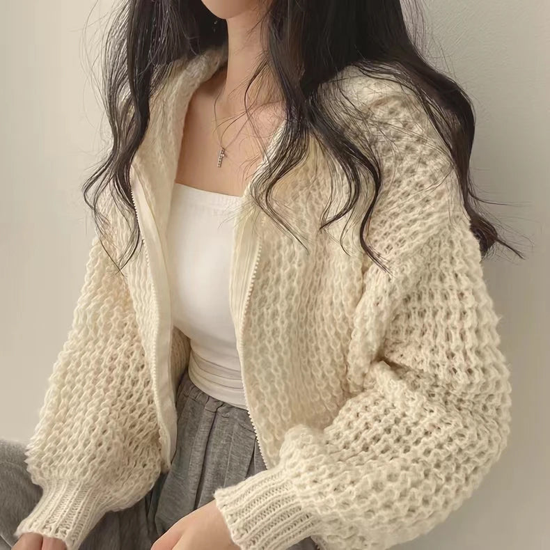 Long Sleeve Hooded Warm Cardigan Sweater