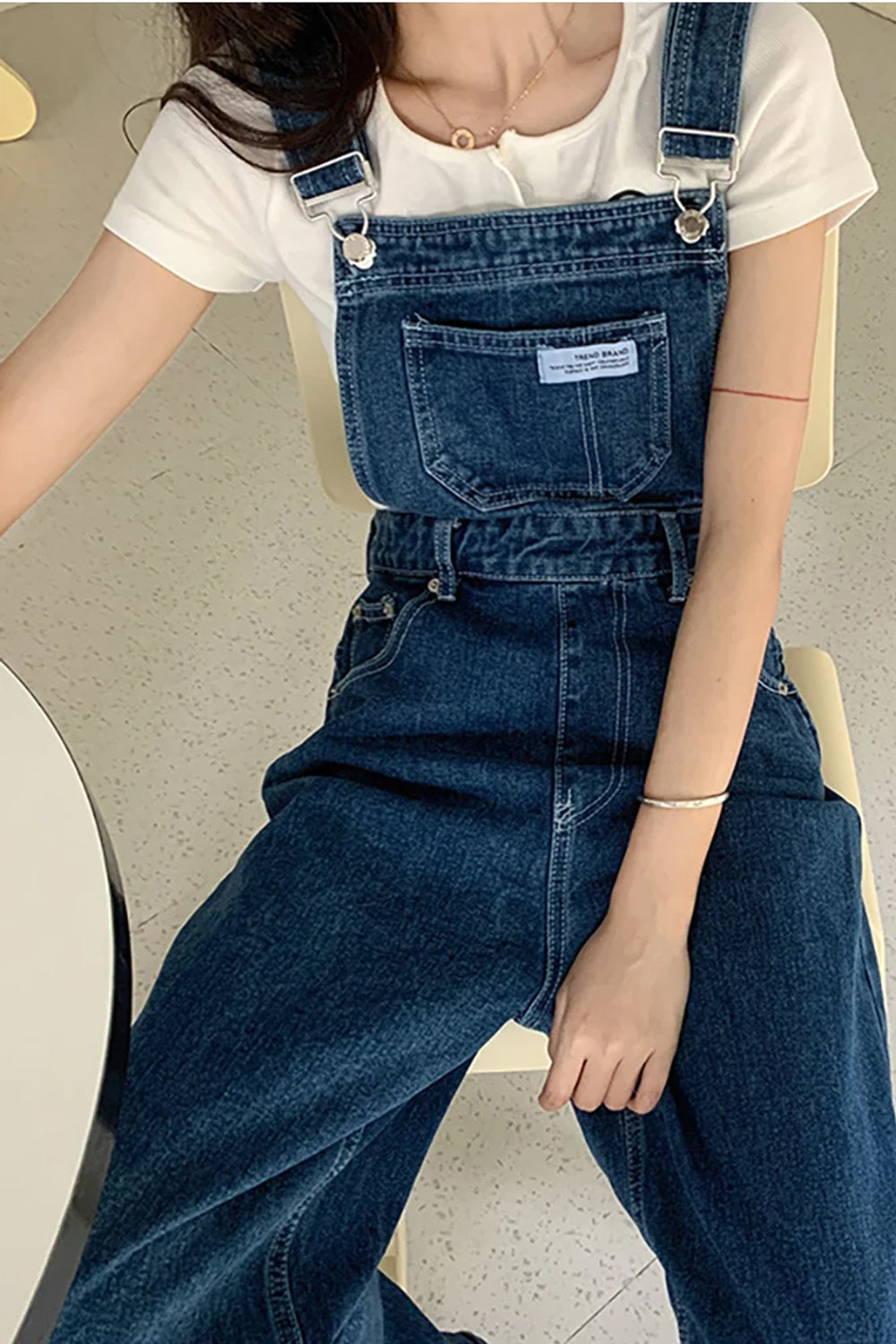 Vintage Loose Wide Leg Blue Denim Jumpsuits