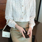 Long Sleeve High Collar Lace Blouse Shirt