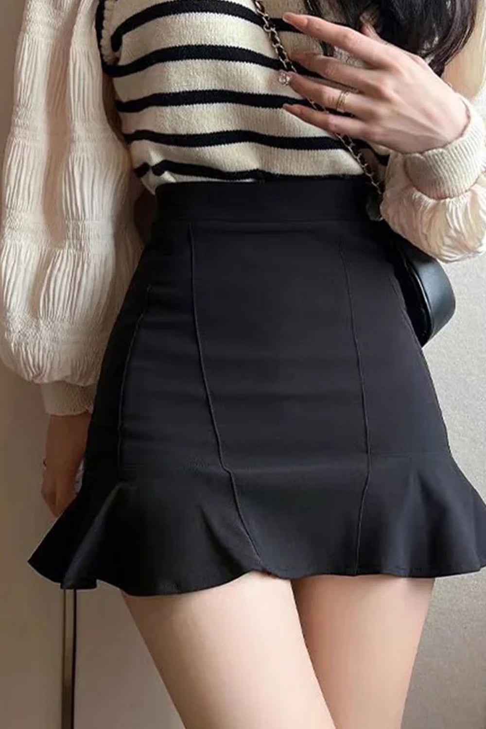 High Waist Ruffles Mermaid Style Mini Skirts