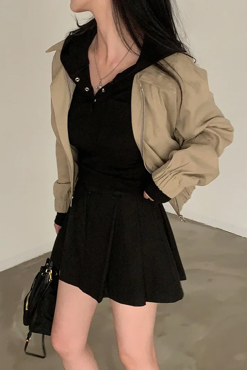 Long Sleeve Casual Basic Cropped Jacket