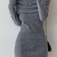 Sexy Off Shoulder Knitted Slim Mini Dress