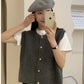 Solid O-Neck Sleeveless Knitted Vest Sweater