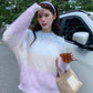 Long Sleeve Gradient Colors Hollow Out Sweater