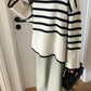 O-Neck Retro Striped Knitted Sweater