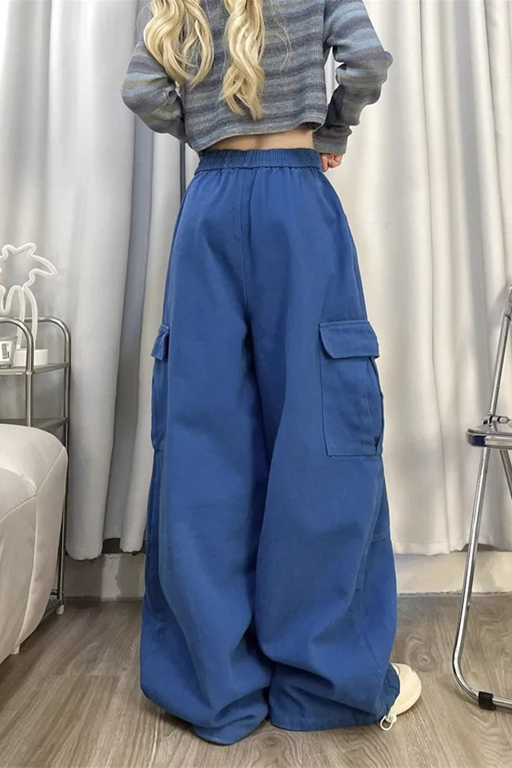 Loose Wide Leg Cargo Pockets Sweatpants