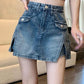 High Waist Denim Skirts With Shorts